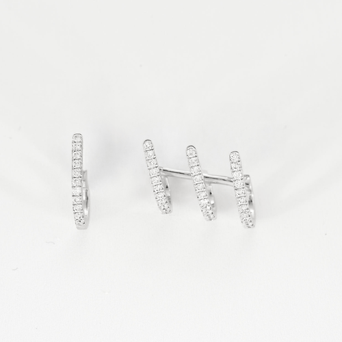 Boucles d'oreilles MESSIKA - Multi-Créoles Gatsby en or gris et diamants 58 Facettes DV15694-2