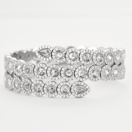 Bracelet David Morris - Bracelet en or gris diamants 58 Facettes DV16301-4