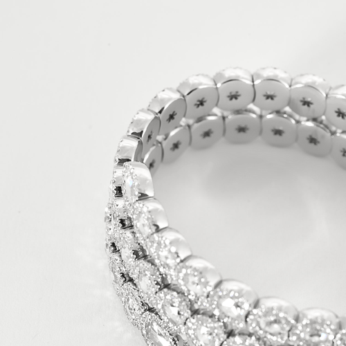 Bracelet David Morris - Bracelet en or gris diamants 58 Facettes DV16301-4