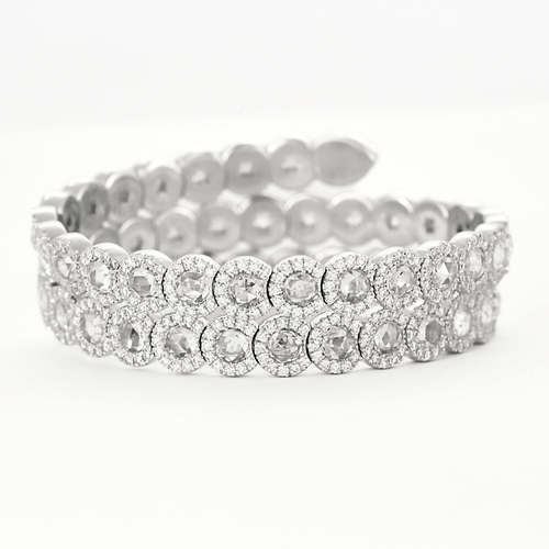 Bracelet David Morris - Bracelet en or gris diamants 58 Facettes DV16301-4