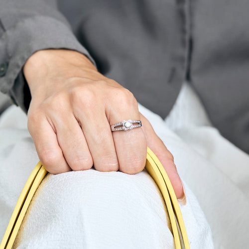 Bague 56 Mauboussin - Chance of Love n°2 - Bague en or blanc, diamant et rubis 58 Facettes DV16158-1