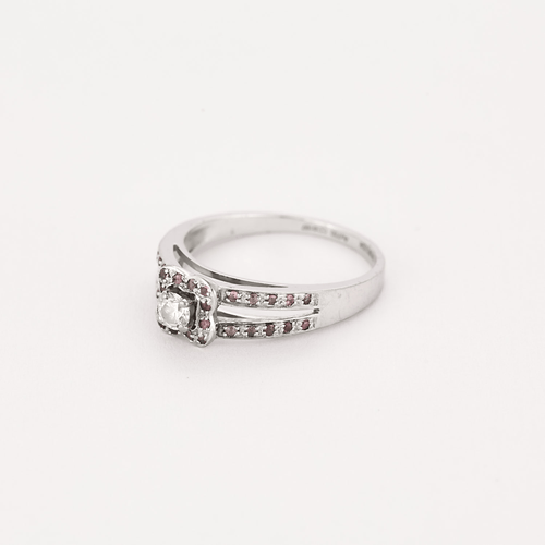 Bague 56 Mauboussin - Chance of Love n°2 - Bague en or blanc, diamant et rubis 58 Facettes DV16158-1