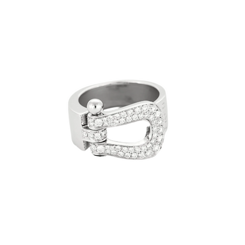 Bague 51 FRED - FORCE 10 - Grand modèle - Bague en or blanc et diamants 58 Facettes DV15986-2