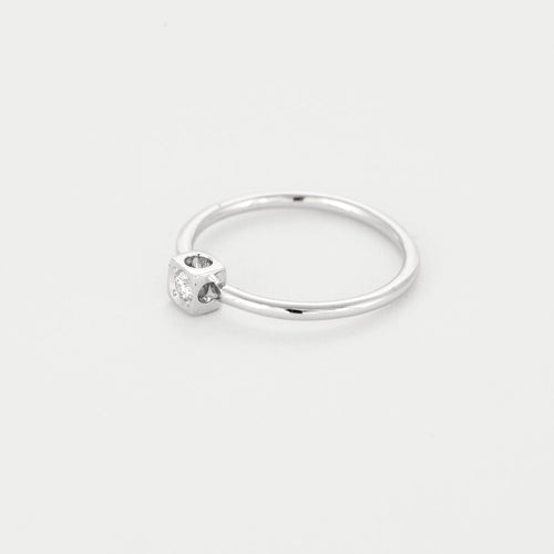 Bague 51 DINH VAN - Cube - Bague en or blanc et diamant 58 Facettes DV16059-1-51-2
