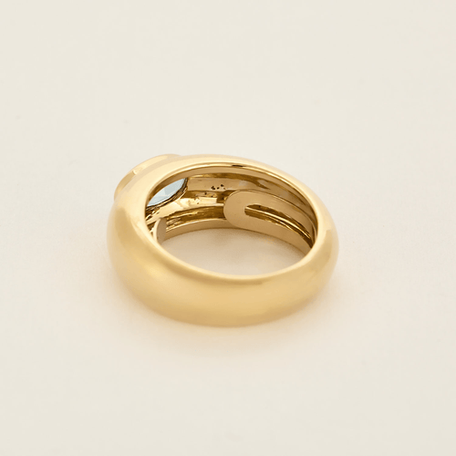 Bague 53 Bague en or jaune et aigue marine 58 Facettes DV16005-1