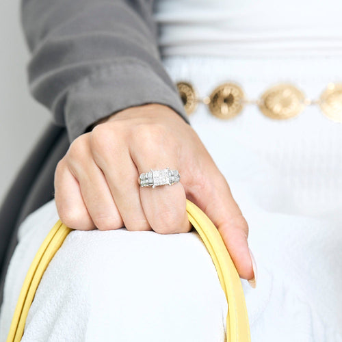 Bague en or blanc et diamant