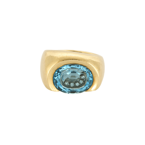 Bague 53 Bague en or jaune et topaze 58 Facettes DV16301-9-53-2