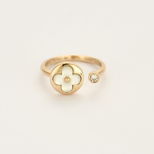 Louis Vuitton - Bague Mini Sun Color Blossom, or rose, nacre et diamant