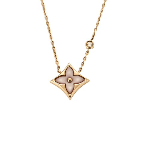 Collier Louis Vuitton- Color Blossom BB - Collier en or rose, nacre rose et diamants 58 Facettes DV15412-1