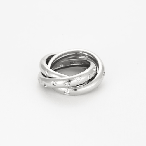 Bague 48 Bague trois anneaux entrelacés et diamants 58 Facettes DV16492-1