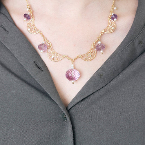 Collier Collier en or jaune et améthyste 58 Facettes DV16287-1