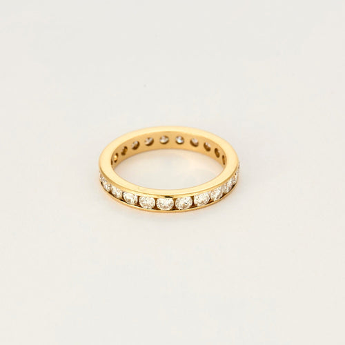 Bague 53 Alliance américaine en or jaune et diamants 58 Facettes DV16015-2