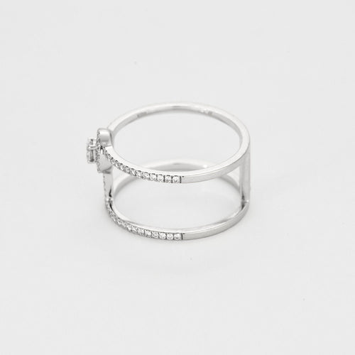 Bague 55 Bague Messika "Glam'Azone" or blanc, diamants. 58 Facettes DV3020-24