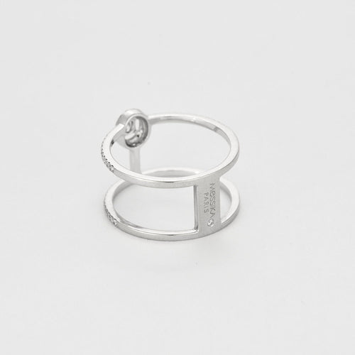 Bague 55 Bague Messika "Glam'Azone" or blanc, diamants. 58 Facettes DV3020-24