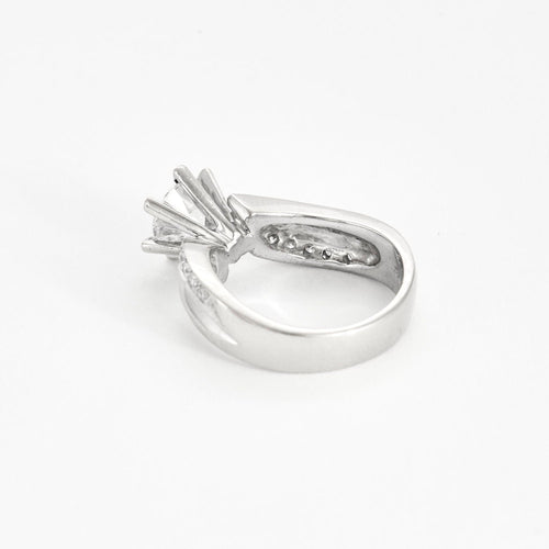 Bague 53 Bague solitaire en or gris et diamants 58 Facettes DV0165-11