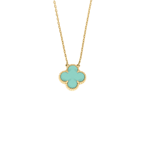 Pendentif VAN CLEEF & ARPELS -  Pendentif Vintage Alhambra en or jaune et turquoise 58 Facettes DV0830-20