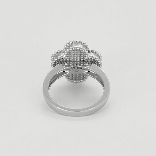 Bague 50 VAN CLEEF & ARPELS - Bague Vintage Alhambra or gris, turquoise et diamants 58 Facettes DV0830-22