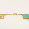 Collier VAN CLEEF & ARPELS - Rare sautoir Vintage Alhambra en or jaune, turquoise et diamants 58 Facettes DV0830-24