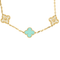 Collier VAN CLEEF & ARPELS - Rare sautoir Vintage Alhambra en or jaune, turquoise et diamants 58 Facettes DV0830-24