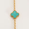 Collier VAN CLEEF & ARPELS - Sautoir Vintage Alhambra en or jaune et turquoise 58 Facettes DV0830-25