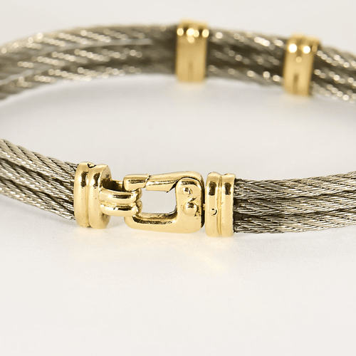 Bracelet FRED - Force 10  - Bracelet en acier et or jaune 58 Facettes DV14876-1