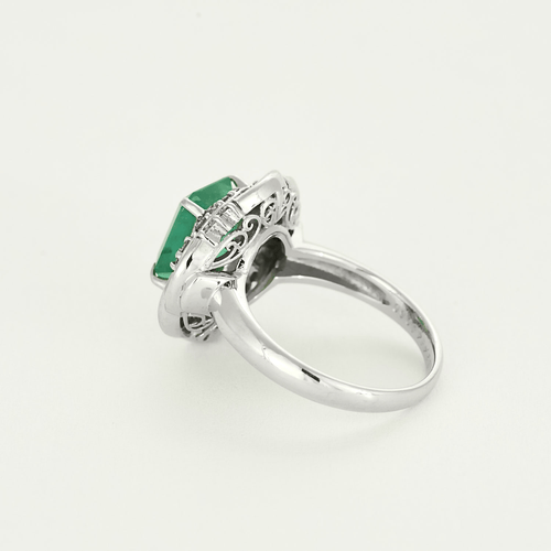 Bague 52 Bague en platine, émeraude et diamants 58 Facettes DV11451-9