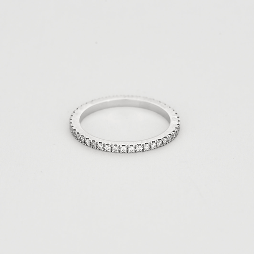 Bague 52 Alliance en or gris et diamants 58 Facettes DV16987-3