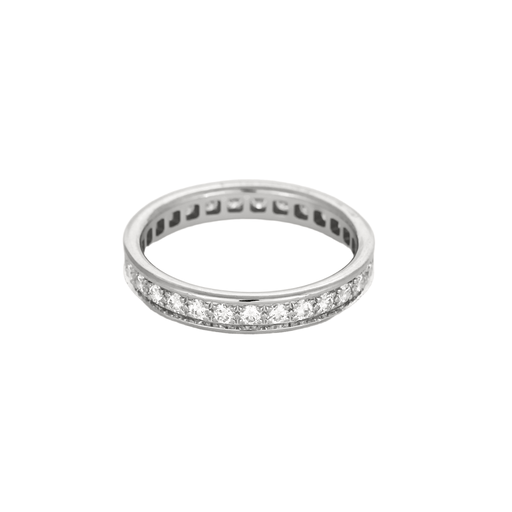 Bague 51 CARTIER - Alliance en or gris et diamants 58 Facettes DV15916-1
