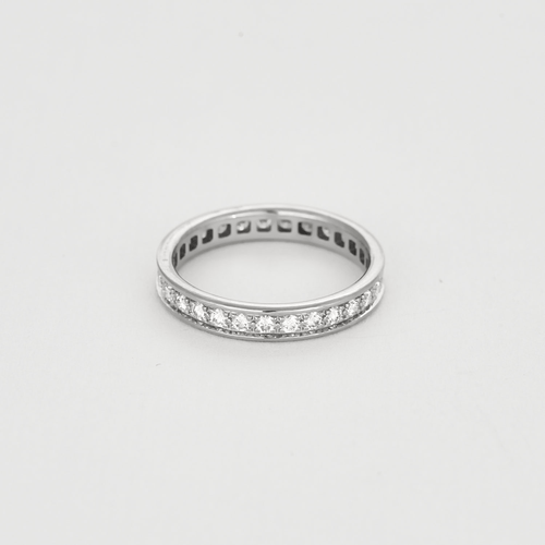 Bague 51 CARTIER - Alliance en or gris et diamants 58 Facettes DV15916-1