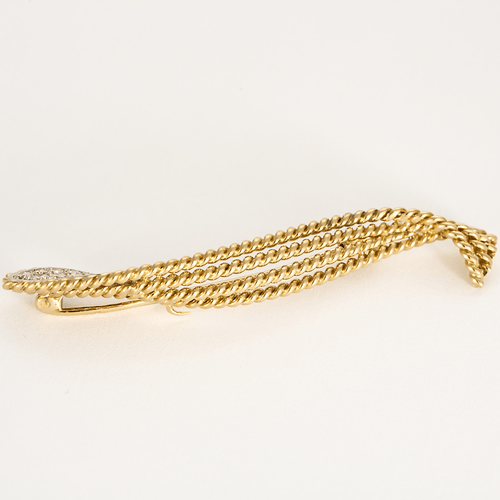 Broche STERLÉ - Broche en or jaune et diamants 58 Facettes DV17165-1