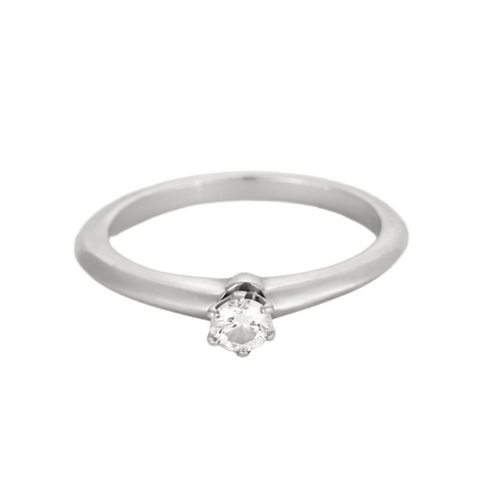 Bague 52 Tiffany & Co. Bague Solitaire en platine et diamant 58 Facettes DV17242-1