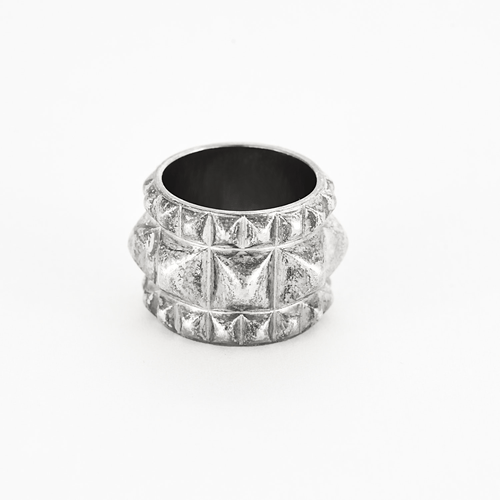 Bague 51 HERMES - Bague clouté en Argent 58 Facettes DV17381-1-51-3