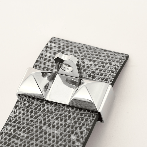 Bracelet HERMES - Medor - Bracelet manchette en cuir et métal argenté 58 Facettes DV17381-3