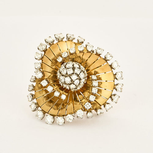 Broche Van Cleef & Arpels - Rare Broche Tourbillon en platine et or jaune, diamants. 58 Facettes DV17241-1