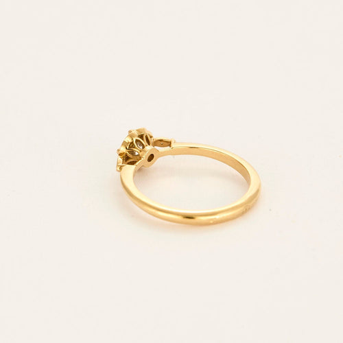 Bague 50 Bague Solitaire à motif de fleur en or jaune et diamants 58 Facettes DV17415-1-50-2