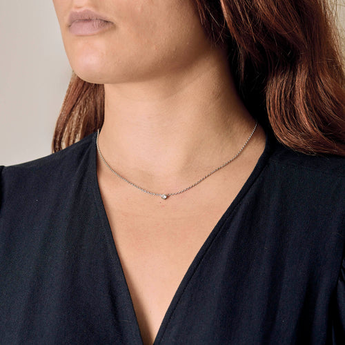 Collier Collier en or blanc et diamant 58 Facettes DV17389-1