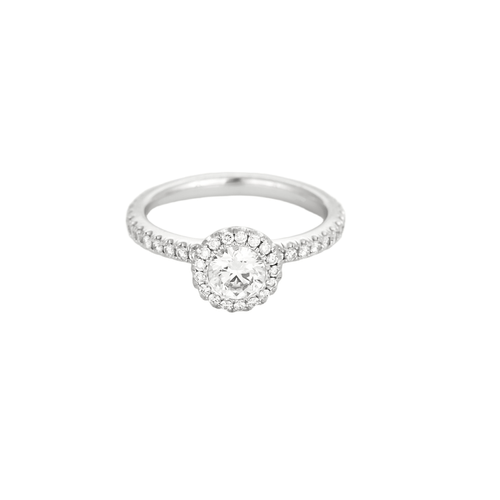 Bague 49.5 DE BEERS - AURA - Bague Solitaire en platine et diamants 58 Facettes DV17389-2-495-2