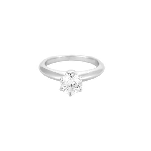 TIFFANY & CO - Bague solitaire platine et diamant