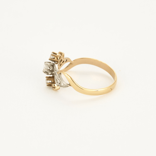 Bague 52 Bague en or jaune, or blanc et diamants 58 Facettes DV15331-2-52-1