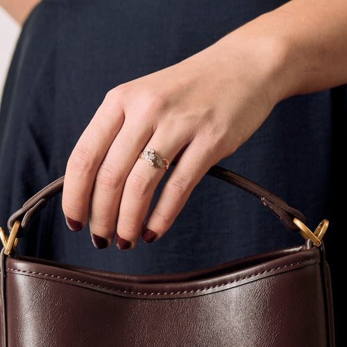 Bague 52 Bague en or jaune, or blanc et diamants 58 Facettes DV15331-2-52-1