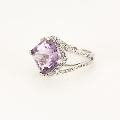 Bague 54,5 Mauboussin - Fou de toi - Bague en or blanc, améthyste et diamants 58 Facettes DV16970-1-545-6