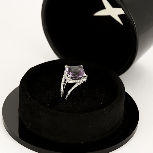 Bague 54,5 Mauboussin - Fou de toi - Bague en or blanc, améthyste et diamants 58 Facettes DV16970-1-545-6