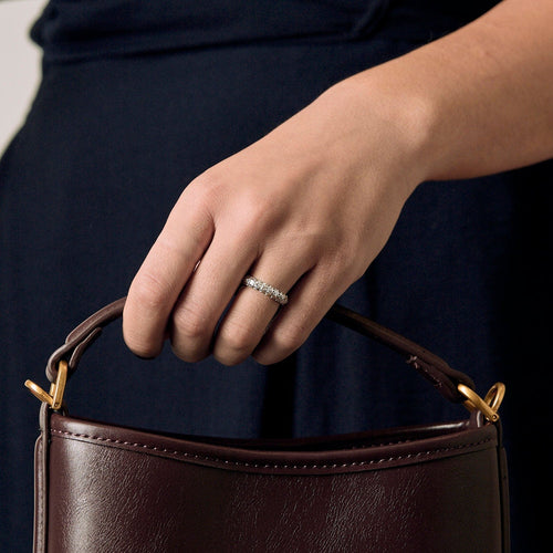 Bague 49.5 Alliance américaine en platine et diamants 58 Facettes DV0952-2-495-2