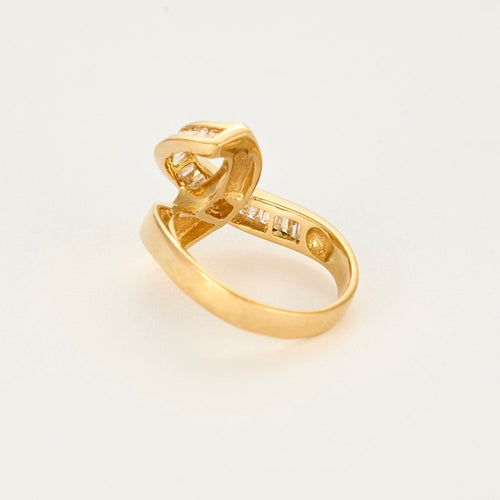 Bague 53 Bague moderniste en or jaune et diamants 58 Facettes DV17164-1