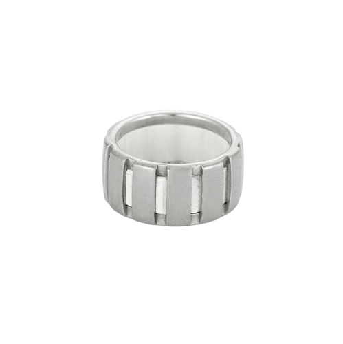 Bague 52 CHAUMET - Class one - Anneau en or gris et caoutchouc 58 Facettes DV13270-5-52-1