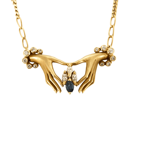 Collier CARRERA Y CARRERA - Collier or jaune, saphir et diamants 58 Facettes DV17924-1