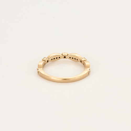 Bague 47 Demi Alliance en or rose et diamants 58 Facettes DV17824-1