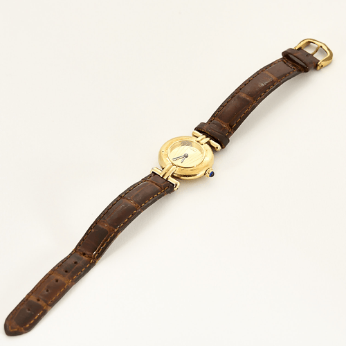 Montre Must de CARTIER - Colisée - Montre en argent plaqué or à mouvement quartz 58 Facettes DV8953-9