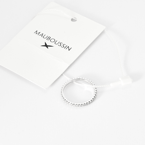 Bague 55 MAUBOUSSIN - Palace 1950 - Alliance américaine en or blanc et diamants 58 Facettes DV17866-1