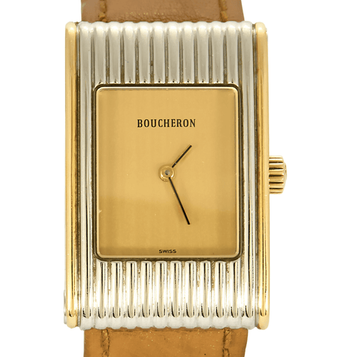 Montre BOUCHERON - Reflet - Montre en acier bi ton à boitier rectangulaire à mouvement quartz 58 Facettes DV8953-8